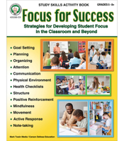 Mark Twain Grades 5+ Focus for Success ADHD Workbook for Kids, Life Skills for Kids, Focus, Concentration, and Mindfulness Workbook for Kids, Health and Wellness Workbooks for Kids 5th Grade and Up 1622238958 Book Cover