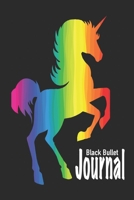 Black Bullet Journal: Rainbow Unicorn Black Page Journal Imprinted with Isometric White Dots || Perfect Black Paper Sketchbook and Scrapbook || Non ... || Colorful Unicorn Designs (Unicorn Notes) 167001567X Book Cover