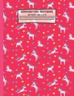 Unicorns Composition Notebook: Unicorn Gifts: Paperback Blank Wide Ruled Lined Paper Journal for School: 8.5 x 11 1708019561 Book Cover