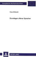 Grundlagen offener Sprachen (Europäische Hochschulschriften / European University Studies / Publications Universitaires Européennes) 3631457456 Book Cover