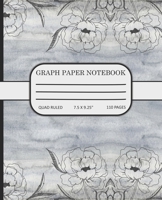 Graph Paper Notebook: Quad Math and Science Composition Book Grey Floral Design 1686573987 Book Cover