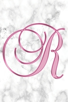 R Journal: A Monogram R Initial Capital Letter Notebook For Writing And Notes: Great Personalized Gift For All First, Middle, Or Last Names (Pink Gold White Marble Print) 1702561887 Book Cover