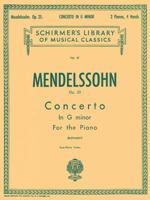 Concerto No. 1 in G Minor, Op. 25: Schirmer Library of Classics Volume 61 Piano Duet 1423495780 Book Cover