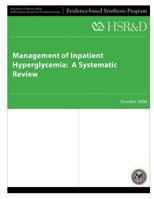 Management of Inpatient Hyperglycemia: A Systematic Review 149036384X Book Cover