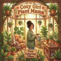 Cozy Girl Plant Mama: Hygge Botanical Greenhouse Cute & Fun Coloring Book | Easy Bold Line Designs of Potted Ferns, Terrariums, Watering Cans & Indoor ... for Adults & Teens (Cozy Girl Collection) 1965964117 Book Cover