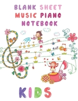Blank sheet music piano notebook kids: Learn to play piano kids, learning piano notes for beginners music gift for kids (3 staves on page 8.5x11, 100 pages) 1710264357 Book Cover
