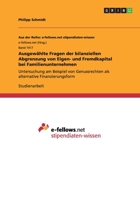 Ausgewahlte Fragen Der Bilanziellen Abgrenzung Von Eigen- Und Fremdkapital Bei Familienunternehmen 3656974632 Book Cover