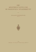 Die Meistbegunstigung Im Modernen Volkerrecht 3642939252 Book Cover