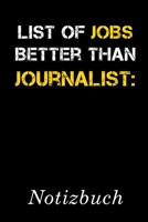 List Of Jobs Better Than Journalist Notizbuch: Notizbuch mit 110 linierten Seiten Format 6x9 DIN A5 Soft cover matt 1691264873 Book Cover