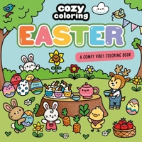 Cozy Coloring: Easter: A Comfy Vibes Coloring Book for Adults and Kids: Simple, Relaxing Pages Featuring bouncing bunnies, hidden eggs, and spring flowers! 0063489589 Book Cover
