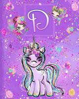D: Unicorn Composition Notebook Wide Ruled - Monogrammed Initial D 1074399315 Book Cover