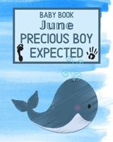 Baby Book June Precious Boy Expected: Unique Pregnancy - First Birthday Party Baby Shower Gift Album for Boy and Expecting Parents. Baby Gift Newborn / Baby Gift Handprint / Baby Gift 1 year Boy 1695680049 Book Cover