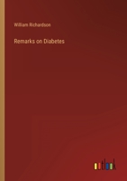 Remarks on Diabetes 3382102366 Book Cover