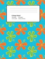 Composition Book College Ruled: Hibiscus Hawaiian Beach Notebook 100 sheets 200 pages paper 7.44x9.69 IN Perfect Binding Surf Surfboard 1724627554 Book Cover