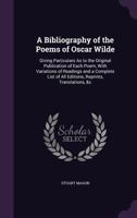 The Bibliography Of The Poems Of Oscar Wilde 1147950385 Book Cover