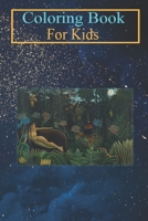 Coloring Book For Kids: The Dream by Henri Rousseau, Vintage Jungle Art Animal Coloring Book: For Kids Aged 3-8 (Fun Activities for Kids) B08HT86VNJ Book Cover