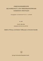 Selektive Wirkung Verschiedener Stoffgruppen Auf Tierische Gewebe 3663041263 Book Cover