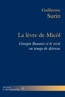 La lèvre de Micòl: Giorgio Bassani et le récit en temps de détresse (HR.BEL AUJOURD') (French Edition) B08R8ZDHY2 Book Cover