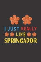 I Just Really Like Springador: Dog Training Logbook For Peoples Who Loves Their Springador Dog B083XT12WC Book Cover