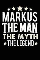 Notizbuch: Markus The Man The Myth The Legend (120 karierte Seiten als u.a. Tagebuch, Reisetagebuch f�r Vater, Ehemann, Freund, Kumpe, Bruder, Onkel und mehr) 1710041129 Book Cover
