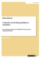 Corporate Social Responsibility in Australien: Eine empirische Analyse der 100 gr��ten b�rsennotierten Aktiengesellschaften 3656337918 Book Cover