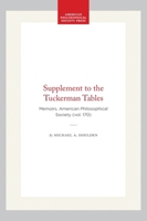 Supplement to the Tuckerman Tables (Memoirs of the American Philosophical Society) 0871691701 Book Cover