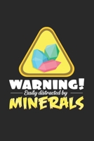 Warning distracted Minerals: 6x9 Minerals - dotgrid - dot grid paper - notebook - notes 1087418429 Book Cover