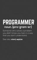 Programmer: Funny Programmer Meaning Notebook - Programmers Noun Defintion Of Programming In Doodle Diary Book As Gift Idea For Software Developers, Geek Student Or Computer Teacher 1077908814 Book Cover