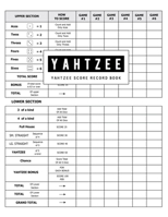 Yahtzee Score Record: Game Record Score Keeper Sheet for Multiple Games of Score Cards Yahtzee with Players in the player name and record dice thrown 1087190967 Book Cover