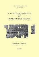 A Berichtigungsliste of Demotic Documents. A. Papyrus Editions 9042916036 Book Cover