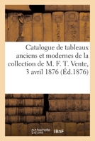 Catalogue de Tableaux Anciens Et Modernes, Dessins, Aquarelles, Terres Cuites: de la Collection de M. F. T. Vente, 3 Avril 1876 2329501501 Book Cover