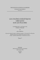 Les Chaines Exegetiques Grecques Sur Les Psaumes. Contribution a L'Etude D'Une Forme Litteraire. Tome 5 9042934115 Book Cover