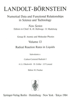 Carbon-Centered Radicals I (Numerical Data & Functional Relationships in Science & Technology) 3540126074 Book Cover