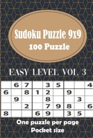 100 Sudoku Puzzle 9x9 - One puzzle per page: Sudoku Puzzle Books - Easy Level - Hours of Fun to Keep Your Brain Active & Young - Gift for Sudoku Lovers - Vol 3 B08R3K12PH Book Cover