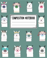Composition Notebook: Beautiful Llama Themed Wide Ruled Composition Notebook For All Llama Lovers 1661164307 Book Cover