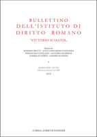 Bullettino Dell'istituto Di Diritto Romano: 'Vittorio Scialoja': Quarta Serie - Vol. VIII. Dell?intera Collezione Vol. CXII, 2018 8891317519 Book Cover