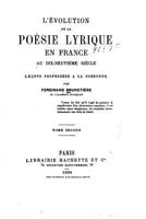 L'�volution de la Po�sis Lyrique En France Au Dix-Neuvi�me Si�cle - Tome II 2329084269 Book Cover