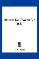 Articles De L'Avenir V7 (1831) 1160796505 Book Cover