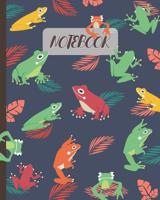 Notebook: Cute Frogs Cartoon Cover - Lined Notebook, Diary, Track, Log & Journal - Gift for Kids, Teens, Men, Women (8"x10" 120 Pages) 1079290222 Book Cover