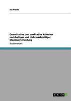 Quantitative und qualitative Kriterien nachhaltiger und nicht-nachhaltiger Staatsverschuldung 3656169101 Book Cover