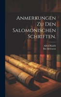 Anmerkungen zu den salomonischen Schriften. 1021391034 Book Cover