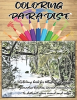 COLORING PARADISE | Coloring book for adults with sunsets, paradise beaches, sacred mountains to distract your mind and relax: Fun and relaxing ... landscapes and beautiful designs for adults B08SH431X9 Book Cover