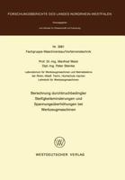 Berechnung Durchbruchbedingter Steifigkeitsminderungen Und Spannungsuberhohungen Bei Werkzeugmaschinen 3531030817 Book Cover