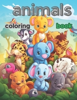 animals coloring book: 100 happy animals coloring book for kids age 6 and up B0CL1BGBX4 Book Cover