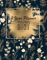 2 Year Planner 2020-2021: Monthly Plan Ahead Calendar Appointments Personalized Planner 24 Months Agenda Schedule Organizer Phone Book, Birthday Log, Days Notes Goals Artistic Floral Navy Blue Cover A 1676745696 Book Cover