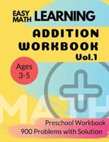 Addition Workbook: Easy Learning Math: 30 Days Challenge for 3-5 years Preschool Workbook 1094820970 Book Cover