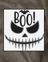 Boo!: Scary Mask - Great Halloween Coloring And Sketchbook for Primary School Kids 5 To 7 Years Old With Big Not-So-Scary Pictures To Trace, Color, Sketch, Paint, Doodle And Draw 1693432242 Book Cover