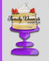 Family Desserts: a recipe book: with space for writing 100 family dessert recipes and stories - cake on cakestand cover B084DD8V2B Book Cover