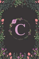 Floral Monogram Letter C Journal: Lined 6x9 inch Soft Cover Notebook 1711041688 Book Cover