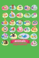 Handwriting Practice Paper: Blank Lined Notebook Primary Ruled With Dotted Midline, Cute Animals Alphabet ABC Composition Book for Kids of Kindergarten 1677179430 Book Cover